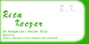 rita keczer business card